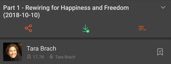 Part 1 of Rewiring for Happiness and Freedom with Tara Brach - podcast screenshot